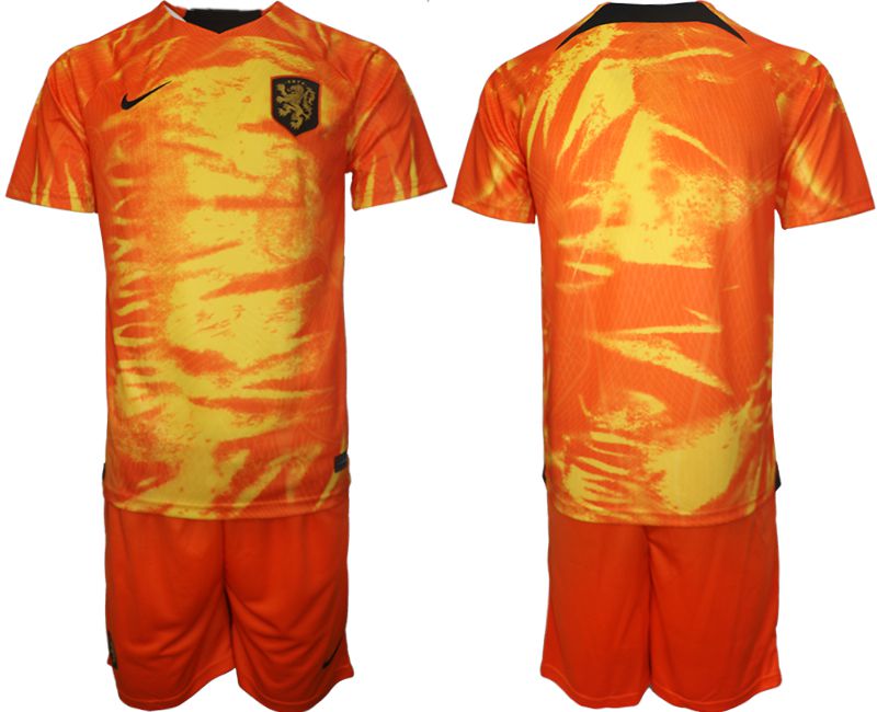 Men 2022 World Cup National Team Netherlands home orange blank Soccer Jerseys->customized soccer jersey->Custom Jersey